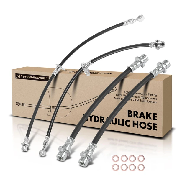 4 Pcs Front & Rear Brake Hydraulic Hose for Honda Fit 2015-2020 L4 1.5L DOHC