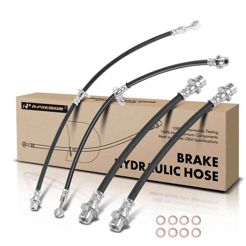 4 Pcs Front & Rear Brake Hydraulic Hose for 2015-2020 Honda Fit