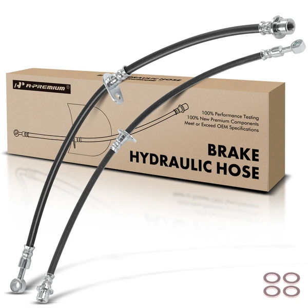 2 Pcs Front Brake Hydraulic Hose for Honda Fit 2015-2020 L4 1.5L