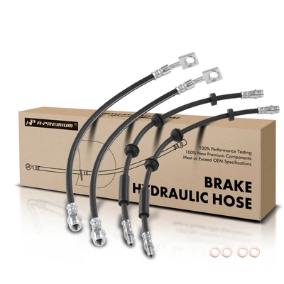 4 Pcs Front & Rear Brake Hydraulic Hose