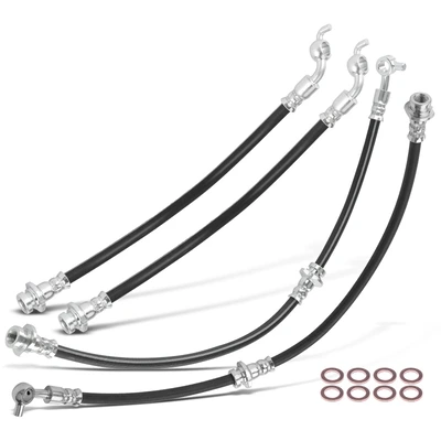 4 Pcs Front & Rear Brake Hydraulic Hose