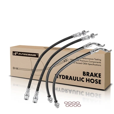 4 Pcs Front & Rear Brake Hydraulic Hose