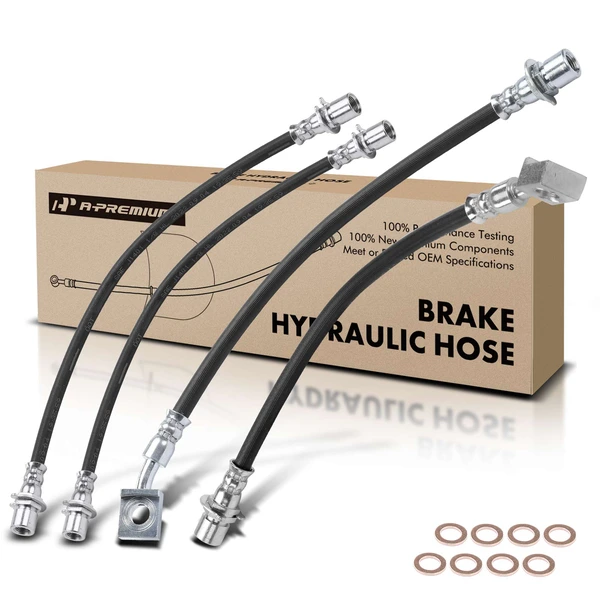 4 Pcs Rear Inner & Outer Brake Hydraulic Hose for Chevrolet Tahoe 2015-2018 GMC