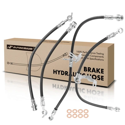 4 Pcs Front & Rear Brake Hydraulic Hose