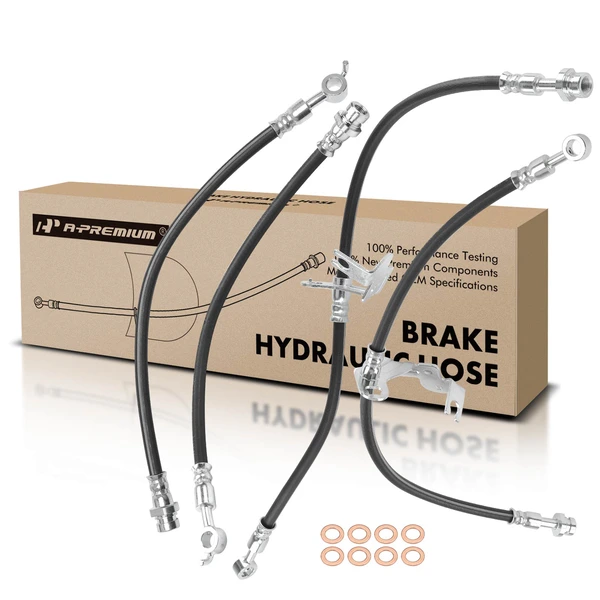 4 Pcs Front & Rear Brake Hydraulic Hose for Kia Sorento 2014-2015 L4 2.4L V6 3.3L