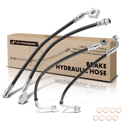 4 Pcs Front & Rear Brake Hydraulic Hose