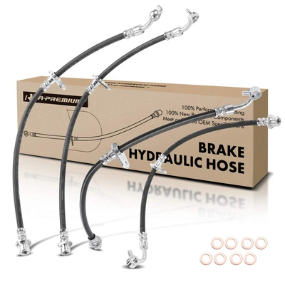 4 Pcs Front & Rear Brake Hydraulic Hose