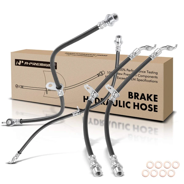 4 Pcs Front & Rear Brake Hydraulic Hose for 2016-2019 Toyota Prius