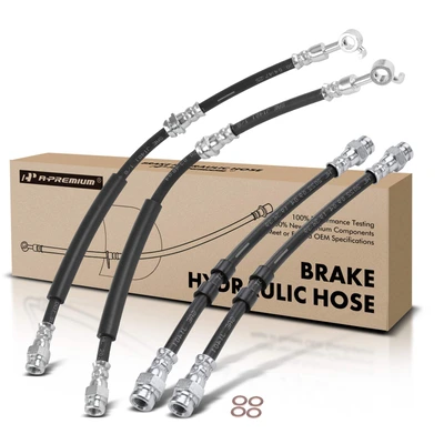 4 Pcs Front & Rear Brake Hydraulic Hose