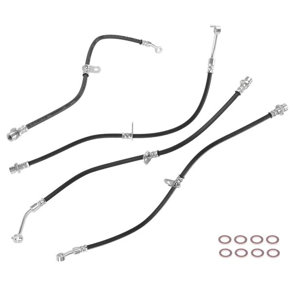 4 Pcs Front & Rear Brake Hydraulic Hose for 2017-2021 Honda Civic