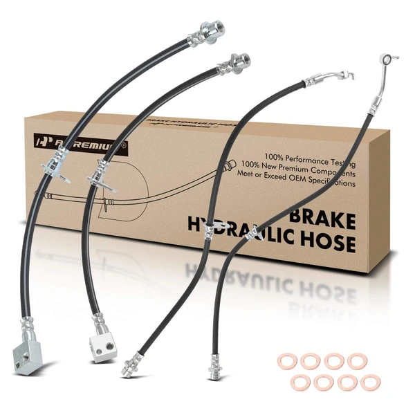 4 Pcs Front & Rear Brake Hydraulic Hose for 2017-2021 Honda Civic