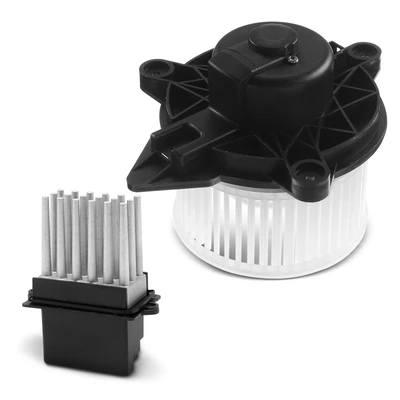2 Pcs Front HVAC Blower Motor & Resistor Kit