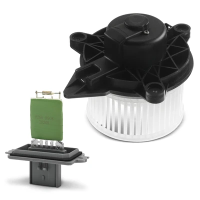 2 Pcs Front HVAC Blower Motor & Resistor Kit