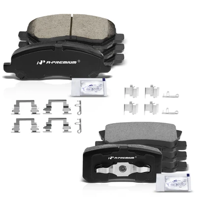 8 Pcs Front & Rear Ceramic Brake Pads