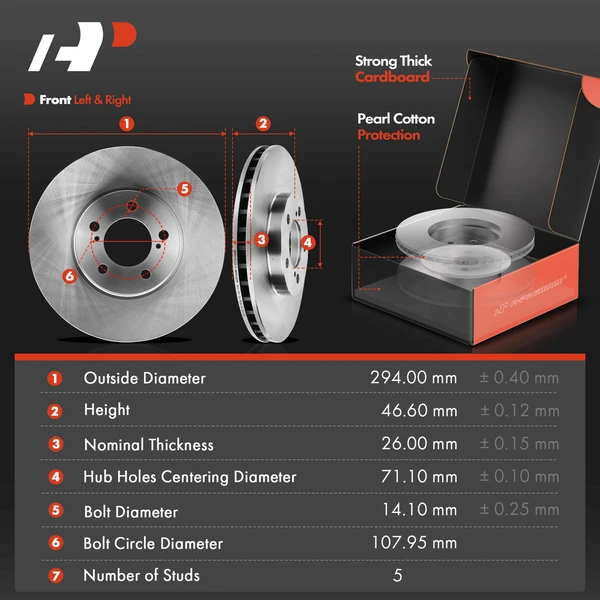 8 Pcs Front Disc Brake Rotors & Ceramic Brake Pads & Hub Bearings for Ford Taurus Lincoln Mercury