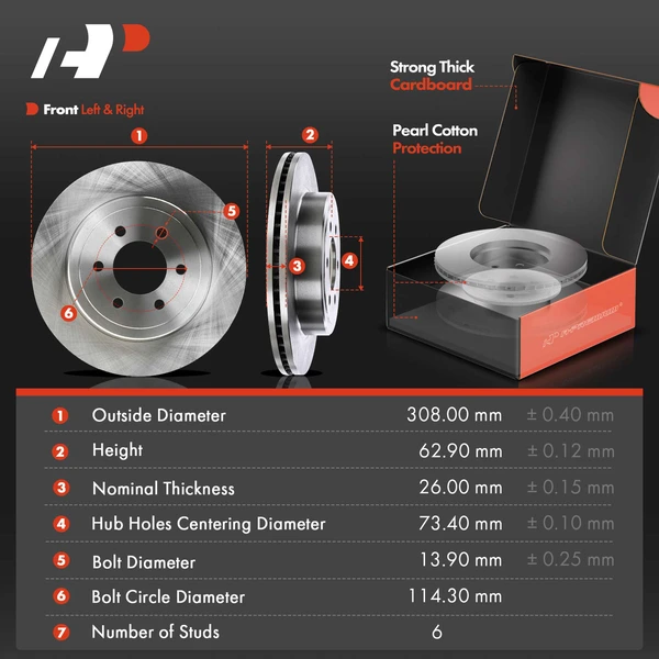 8 Pcs Front Disc Brake Rotor & Pads + Hub Bearing for Dodge Dakota 4WD 4Wheel ABS