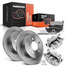 8 Pcs Rear Disc Brake Rotors & Ceramic Brake Pads & Brake Calipers