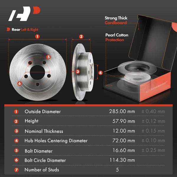 8 Pcs Rear Disc Brake Rotors & Ceramic Brake Pads & Brake Calipers for Jeep Liberty 03-07 Wrangler