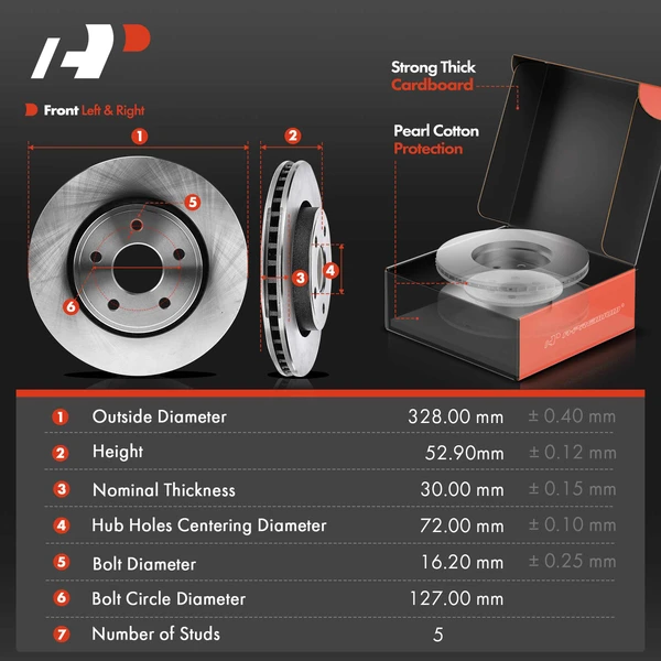 8 Pcs Front Disc Brake Rotors & Ceramic Brake Pads & Hub Bearings for Jeep Grand Cherokee 05-10