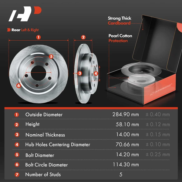 8 Pcs Rear Disc Brake Rotors & Ceramic Brake Pads & Brake Calipers for Ford Lincoln Mercury