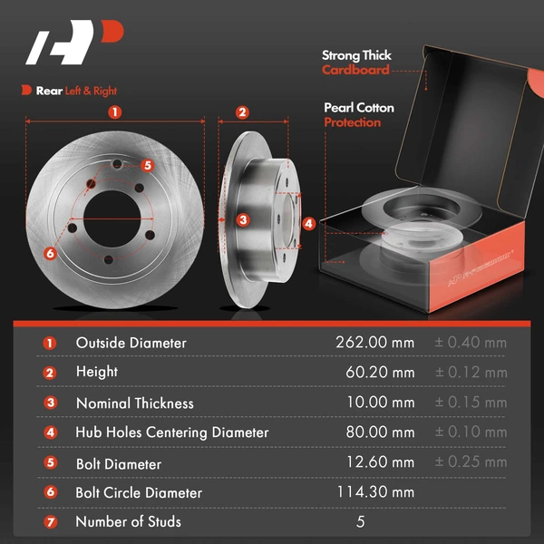 8 Pcs Rear Disc Brake Rotors & Ceramic Brake Pads & Hub Bearings for Jeep Compass Patriot Dodge