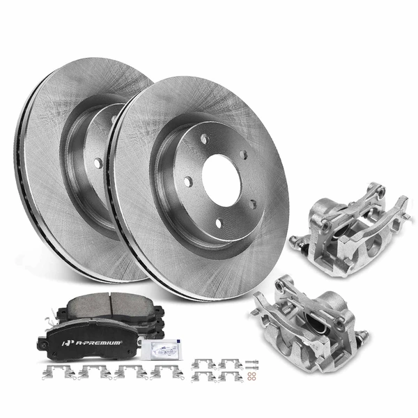 8 Pcs Rear Disc Brake Rotors & Ceramic Brake Pads & Brake Calipers for 2002-2004 Oldsmobile Silhouette