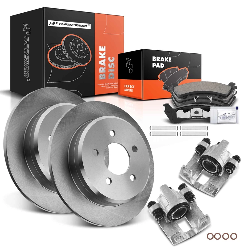 8 Pcs Rear Disc Brake Rotors & Ceramic Brake Pads & Brake Calipers for Ford Explorer 95-00 Ranger