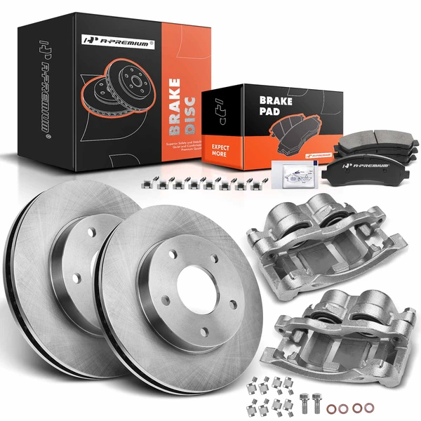 8 Pcs Front Disc Brake Rotors & Ceramic Brake Pads & Brake Calipers for Chevrolet Blazer S10 98-05