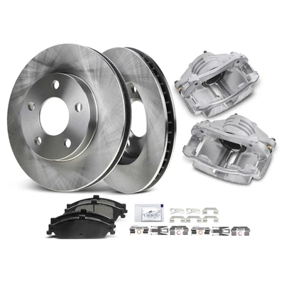 8 Pcs Front Disc Brake Rotors & Ceramic Brake Pads & Brake Calipers