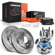 8 Pcs Front Disc Brake Rotors & Ceramic Brake Pads & Hub Bearings