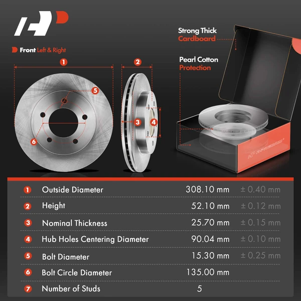 8 Pcs Front Disc Brake Rotors & Ceramic Brake Pads & Brake Calipers for Ford F-150 1997-2003