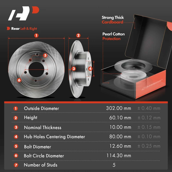 8 Pcs Rear Disc Brake Rotors & Ceramic Brake Pads & Hub Bearings for Dodge Caliber Jeep Chrysler