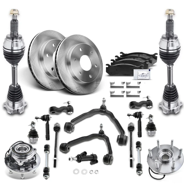 23 Pcs Brake Rotors Pads Hub Bearing CV Axle Control Arm Kit for Chevy Cadillac