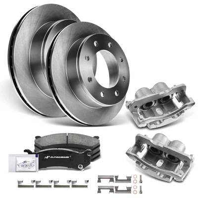 8 Pcs Rear Disc Brake Rotors & Ceramic Brake Pads & Brake Calipers