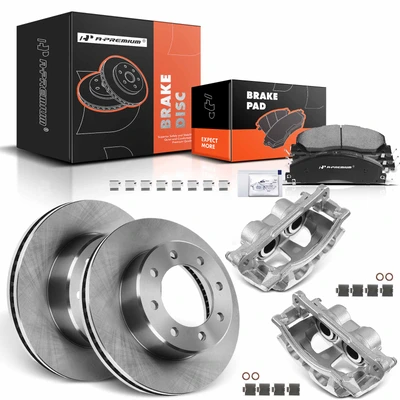 8 Pcs Front Disc Brake Rotors & Ceramic Brake Pads & Brake Calipers