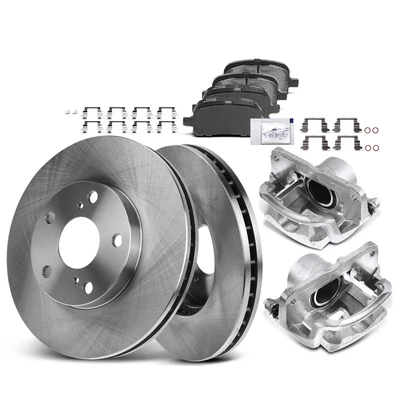 8 Pcs Front Disc Brake Rotors & Ceramic Brake Pads & Brake Calipers