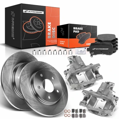 8 Pcs Rear Disc Brake Rotors & Ceramic Brake Pads & Brake Calipers