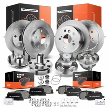16 Pcs Front & Rear Disc Brake Rotors & Ceramic Brake Pads & Hub Bearings for 2000-2001 Toyota Camry