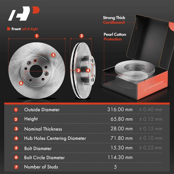 8 Pcs Front Disc Brake Rotors & Ceramic Brake Pads & Hub Bearings for Ford Lincoln Mercury 1998-2002