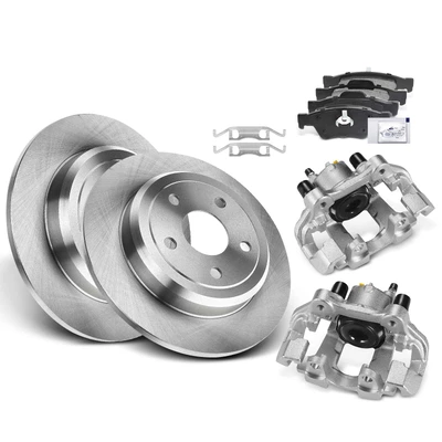 8 Pcs Rear Disc Brake Rotors & Ceramic Brake Pads & Brake Calipers