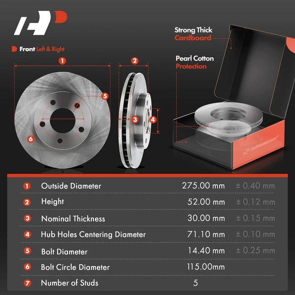 8 Pcs Front Disc Brake Rotors & Ceramic Brake Pads & Brake Calipers for Buick Rendezvous 02-07
