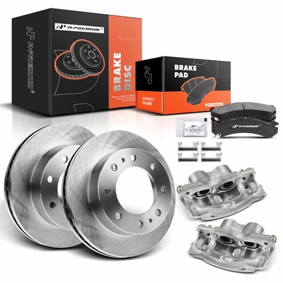 8 Pcs Front Disc Brake Rotors & Ceramic Brake Pads & Brake Calipers