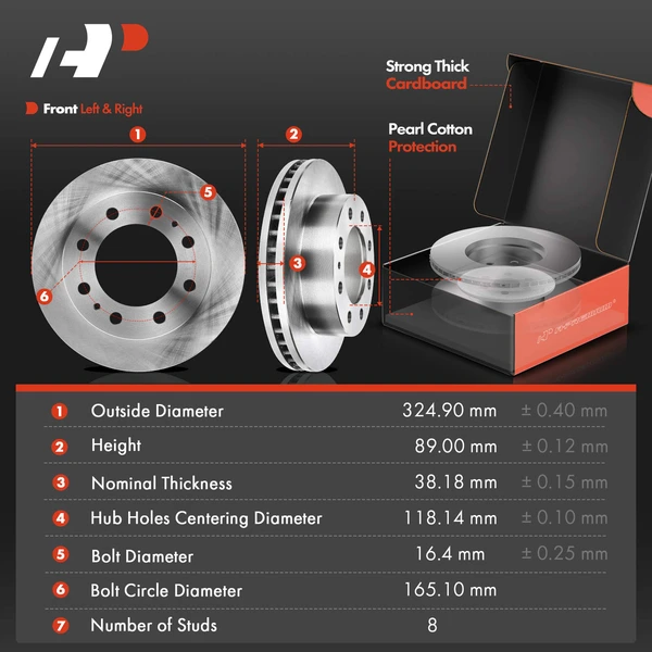 8 Pcs Front Disc Brake Rotor & Pads + Hub Bearing for Chevy Express 2500 GMC