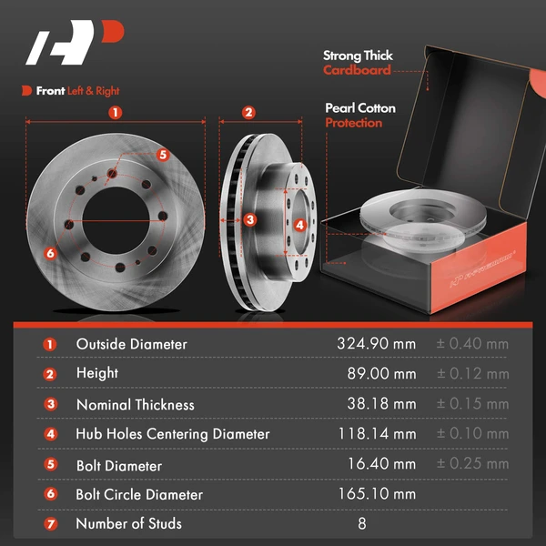 8 Pcs Front Disc Brake Rotor & Pads + Hub Bearing for Chevy Silverado 3500 RWD