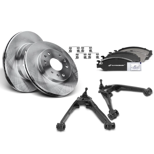 8 Pcs Front Disc Brake Rotors & Ceramic Pads & Control Arm Kit for 2008-2014 Chevrolet Suburban 1500