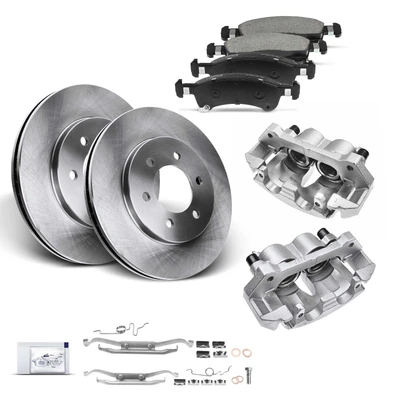 8 Pcs Front Disc Brake Rotors & Ceramic Brake Pads & Brake Calipers