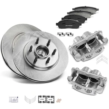 8 Pcs Front Disc Brake Rotors & Ceramic Brake Pads & Brake Calipers for 2004-2005 Ford F-150