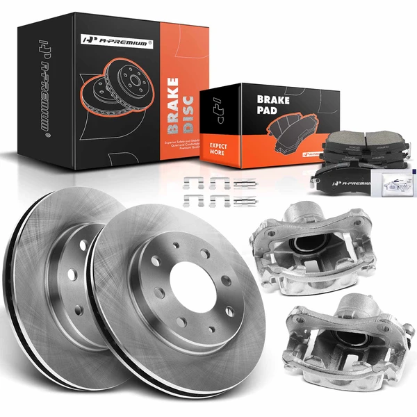 8 Pcs Front Disc Brake Rotors & Ceramic Brake Pads & Brake Calipers for 2002-2005 Hyundai Elantra