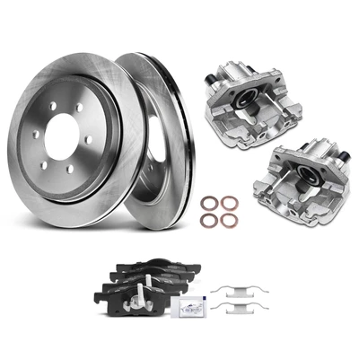 8 Pcs Rear Disc Brake Rotors & Ceramic Brake Pads & Brake Calipers