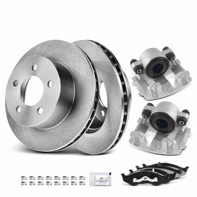 8 Pcs Front Disc Brake Rotors & Ceramic Brake Pads & Brake Calipers